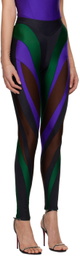 Mugler Green & Blue Spiral Leggings