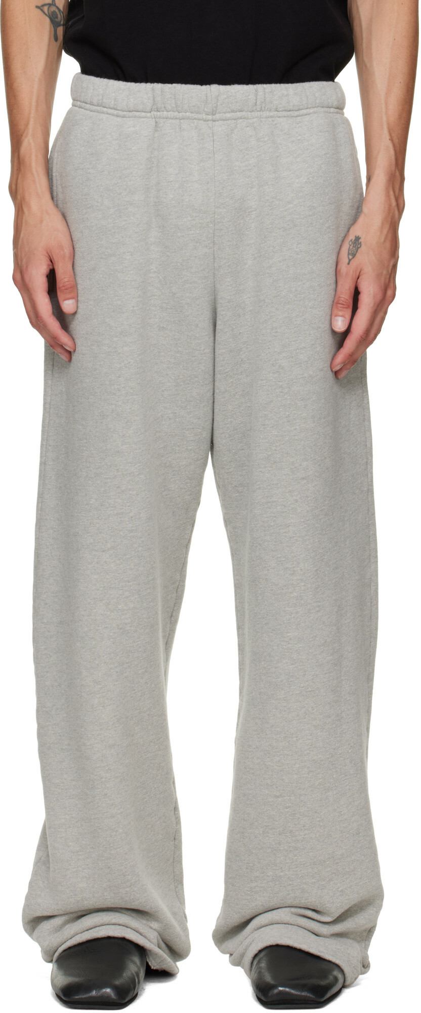 Les Tien Gray Heavyweight Puddle Sweatpants