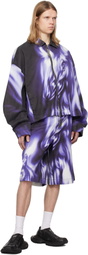 Gerrit Jacob Purple Printed Denim Jacket