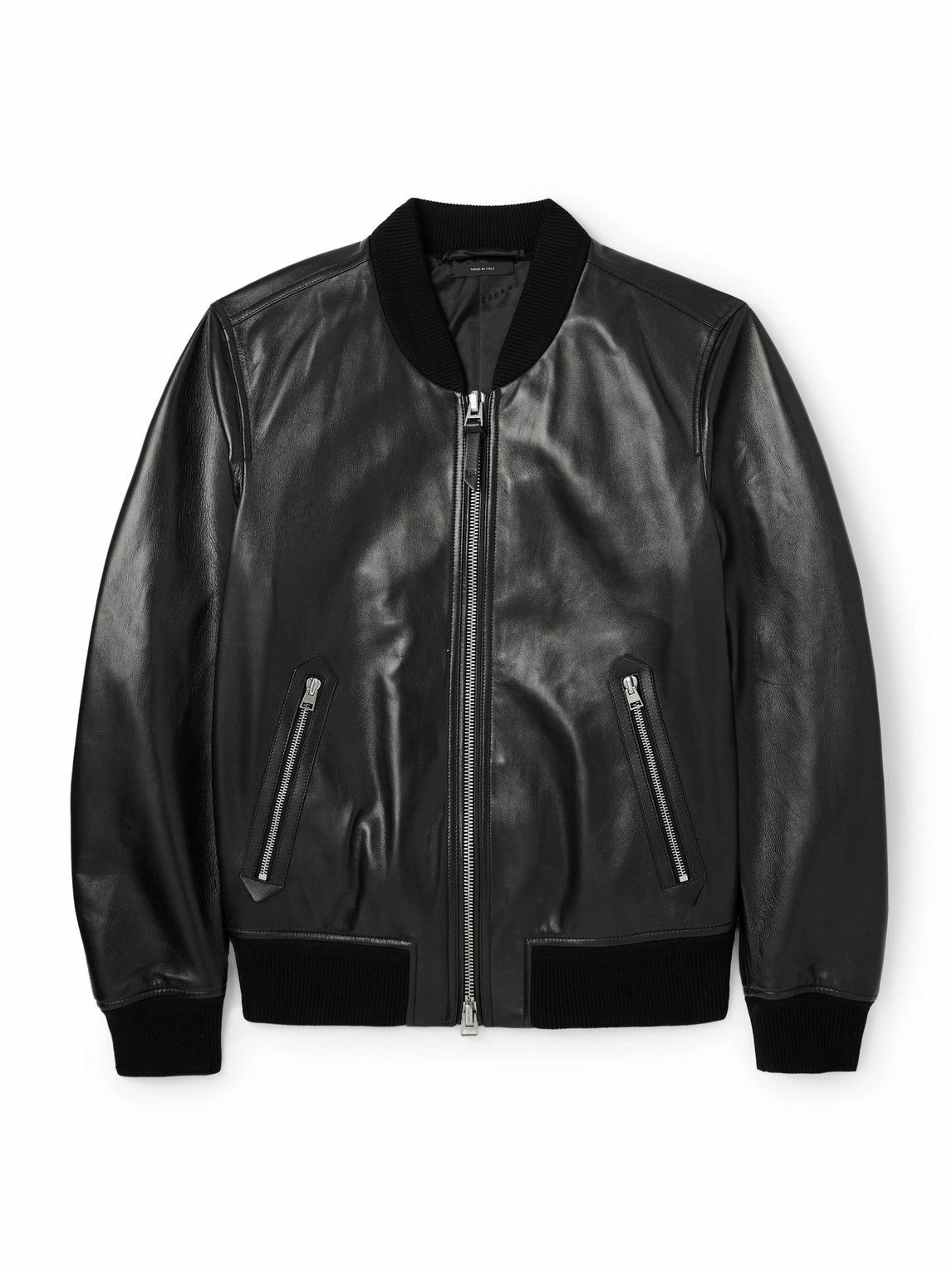 TOM FORD - Leather Bomber Jacket - Black TOM FORD