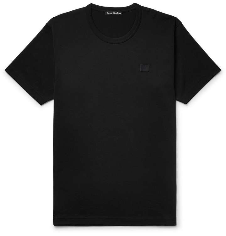 Photo: Acne Studios - Nash Appliquéd Cotton-Jersey T-Shirt - Men - Black