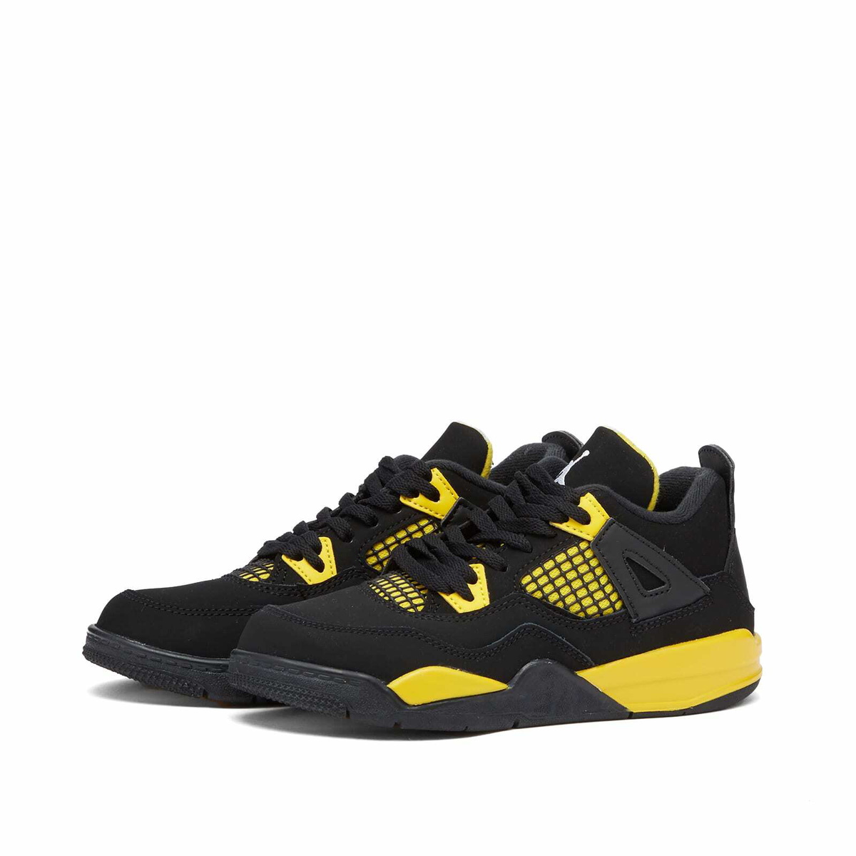 Nike Jordan Baby Black & Yellow Jordan 4 Retro Thunder Sneakers