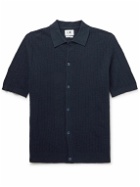 NN07 - Nolan 6577 Ribbed Cotton-Blend Shirt - Blue