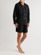 TEKLA - Camp-Collar Organic Cotton-Poplin Pyjama Shirt - Black