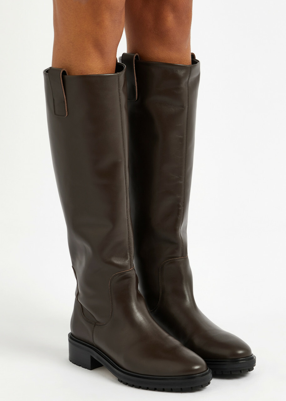 Aeyde Henry Knee-high Leather Boots Brown
