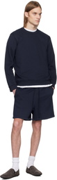 SKIMS Navy Fleece Lounge Classic Sweatshirt