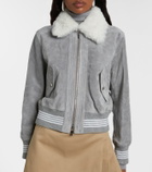 Thom Browne Shearling-trimmed suede jacket
