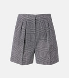 Max Mara Prince of Wales check wool crêpe shorts