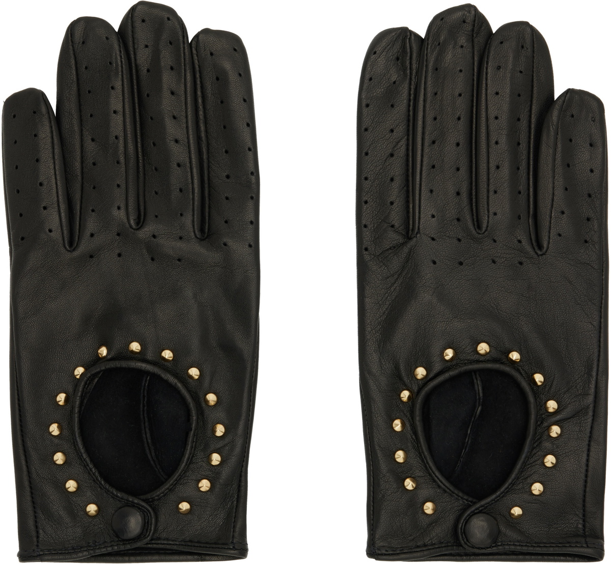 Ernest W. Baker Black Studded Driving Gloves