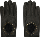 Ernest W. Baker Black Studded Driving Gloves