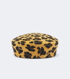 Ruslan Baginskiy Logo wool leopard-print hat