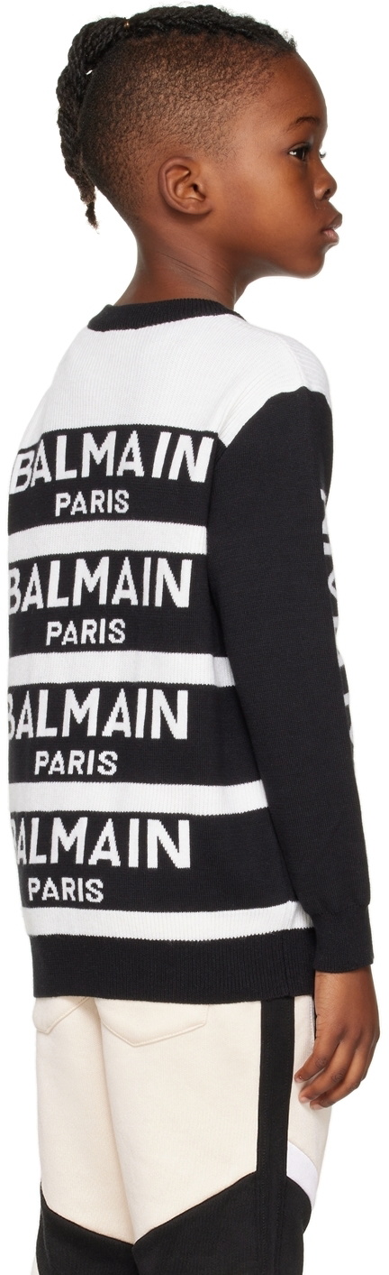 Balmain Kids Black Jacquard Sweater