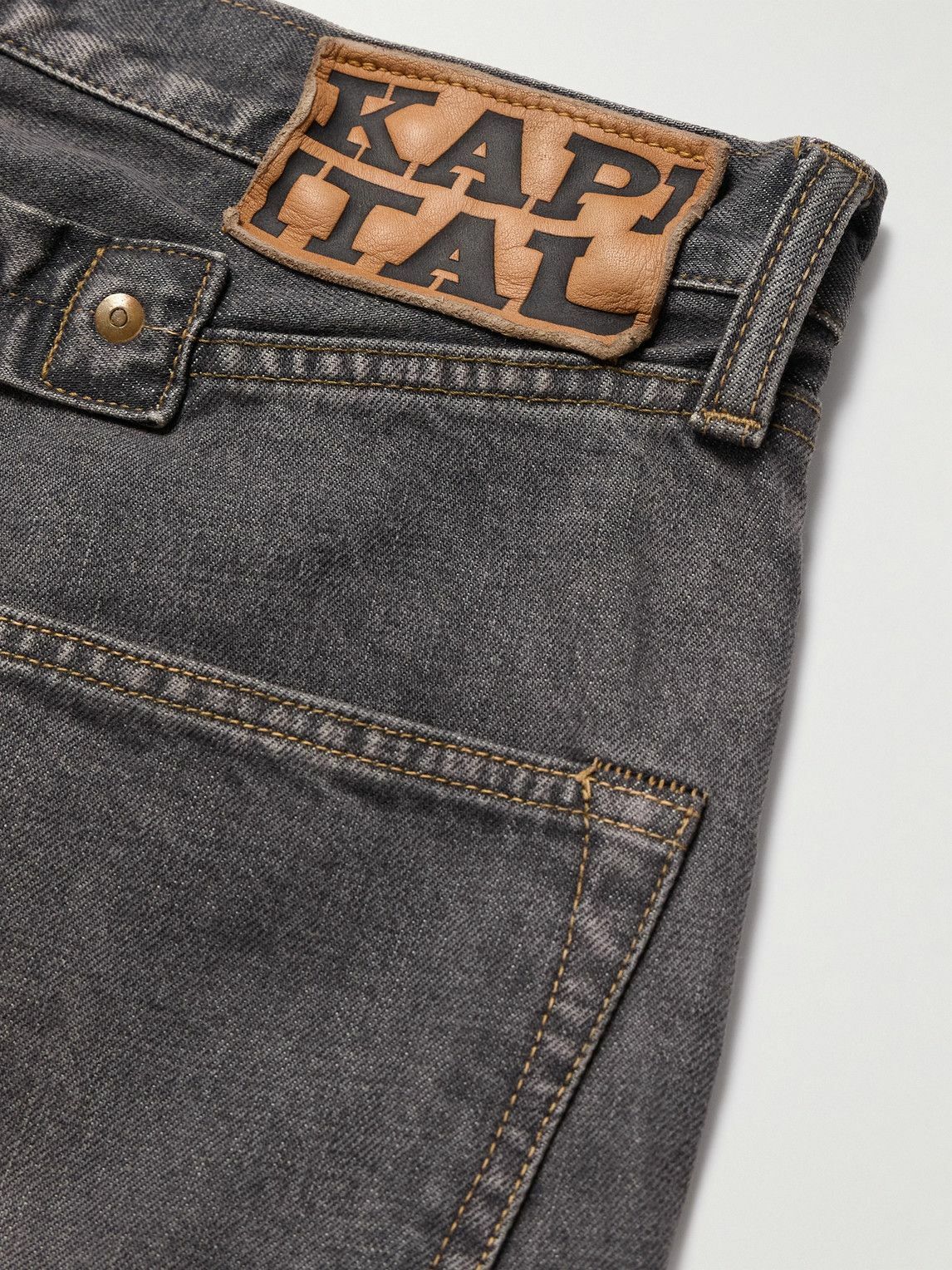 KAPITAL - Slim-Fit Crochet-Trimmed Jeans - Blue