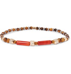 Luis Morais - 14-Karat Gold, Tiger's Eye and Diamond Bracelet - Brown