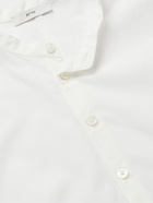 ATON - Standard Grandad-Collar Cotton-Poplin Shirt - White