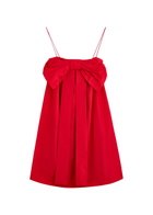 Bernadette Estee Bow-embellished Taffeta Mini Dress Red