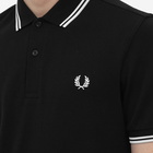 Fred Perry Authentic Men's Slim Fit Twin Tipped Polo Shirt in Black/White