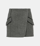 Simkhai Payton checked wool-blend miniskirt