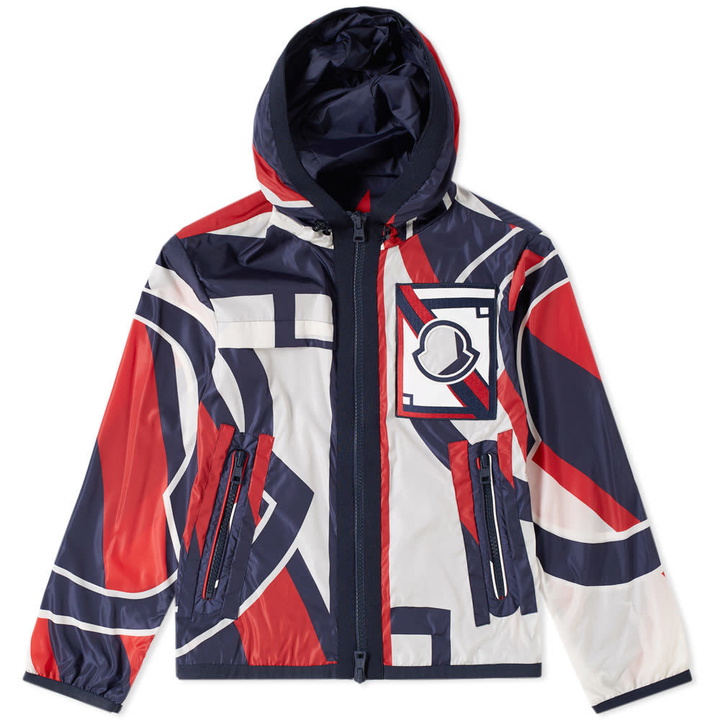 Photo: Moncler x Craig Green Patchwork Print Gauss Hooded Windbreaker Red