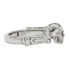 Alexander McQueen Silver Textured Skull Ring