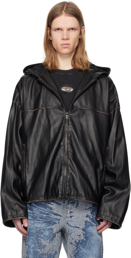 Photo: Diesel Black J-Antil Faux-Leather Jacket