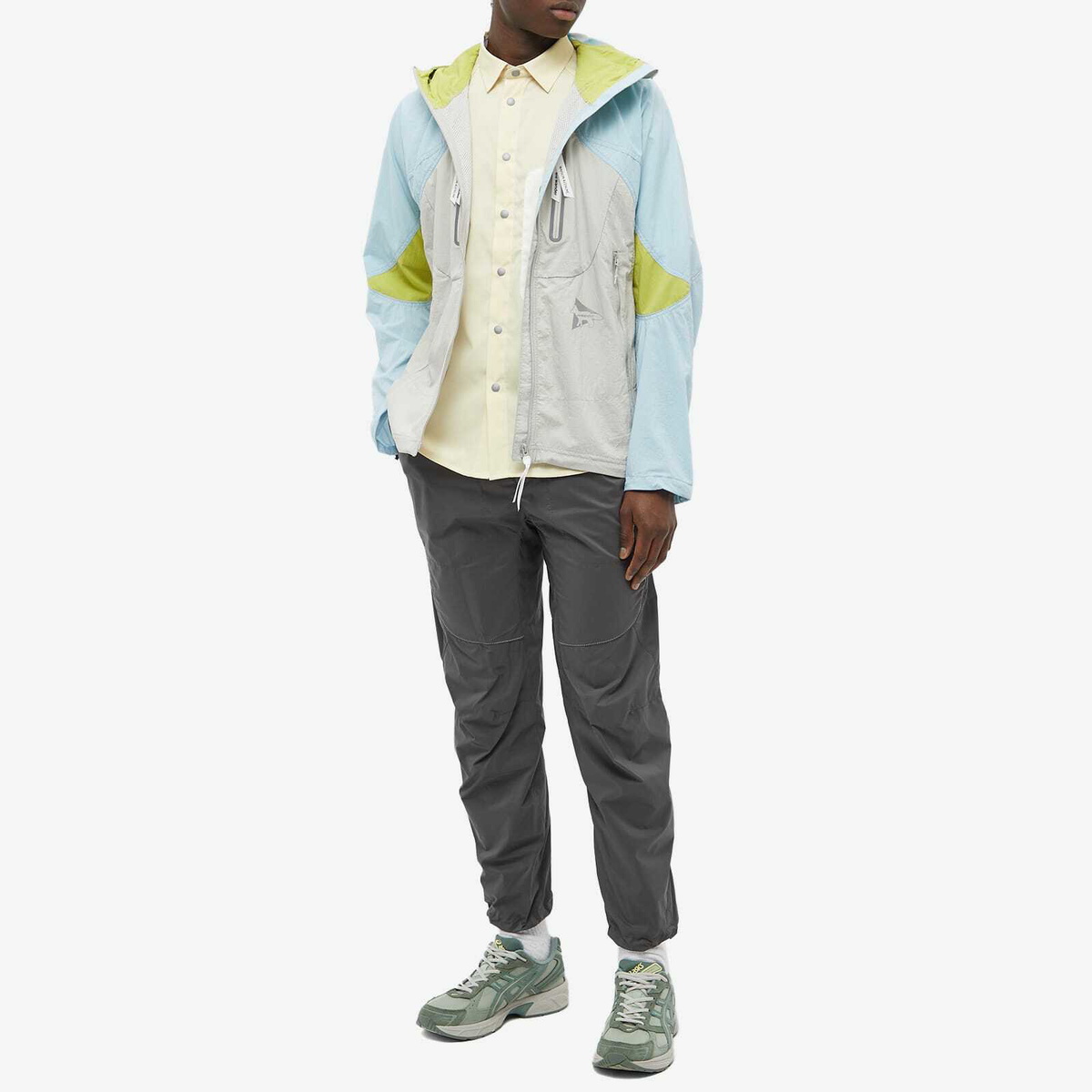 And Wander x Maison Kitsuné Hiking Jacket in Light Blue and Wander