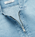 nonnative - Grandad-Collar Denim Half-Zip Shirt - Blue