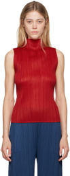 PLEATS PLEASE ISSEY MIYAKE Red New Colorful Basics 3 Tank Top