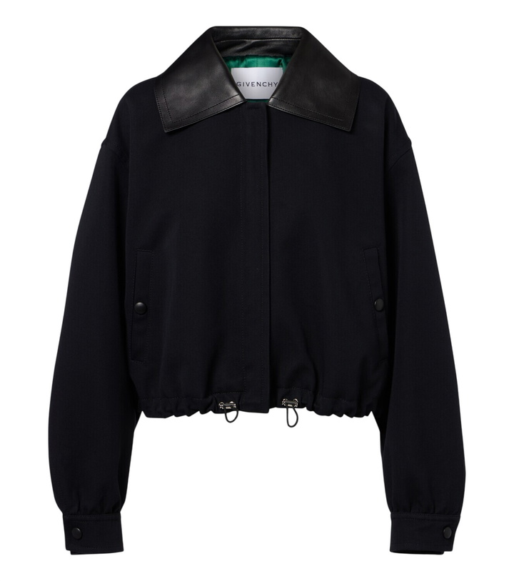 Photo: Givenchy Leather-trimmed cotton and wool jacket
