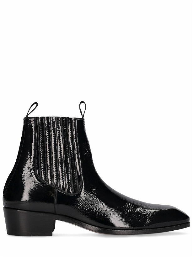 Photo: TOM FORD - 40mm Crackle Leather Ankle Boots