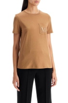 'S MAX MARA 'madera' embroidered pocket t-shirt Brown