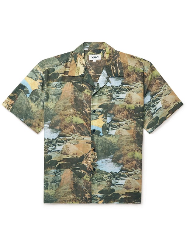 Photo: YMC - Mitchum Camp-Collar Printed Cotton and Silk-Blend Shirt - Multi