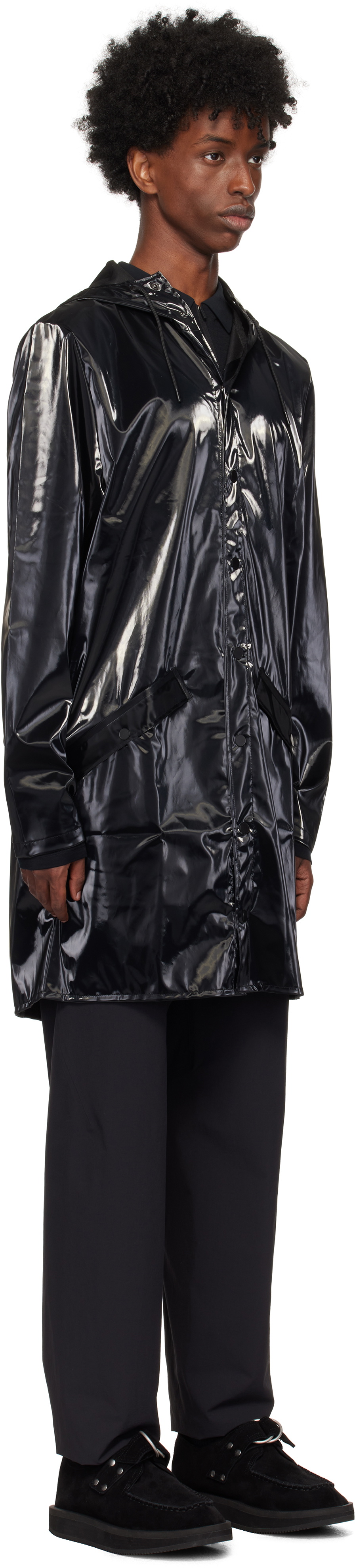 RAINS Black Long Jacket