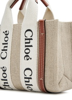 Chloe Woody Mini Canvas Tote - White - One Size