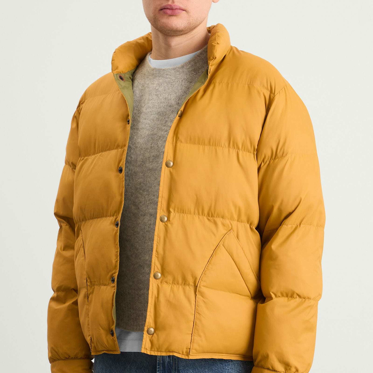 RRL Men's Down Ridge Jacket in Vintage Yellow RRL