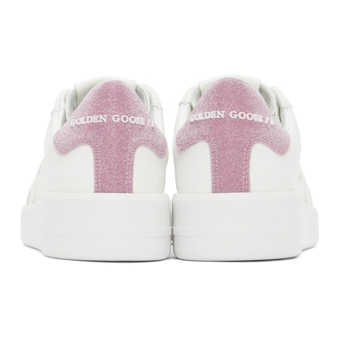 Golden Goose White and Pink Purestar Sneakers Golden Goose Deluxe Brand