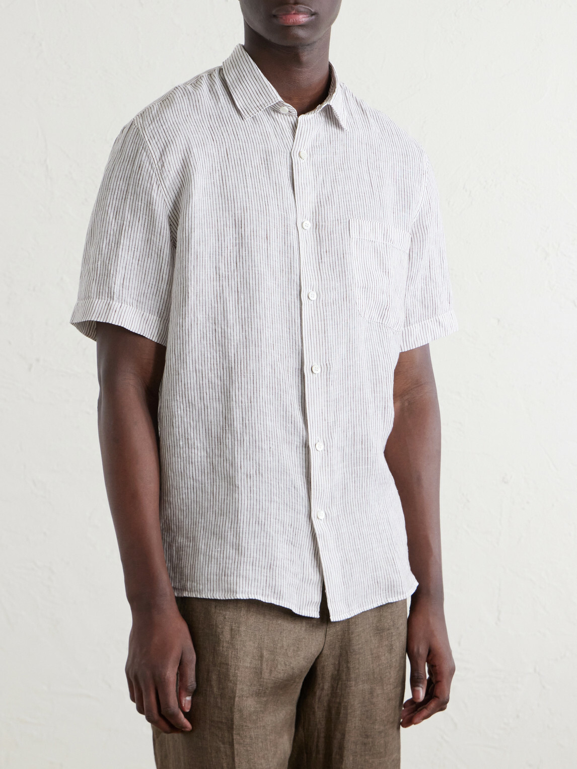 Sunspel - Striped Linen Shirt - White