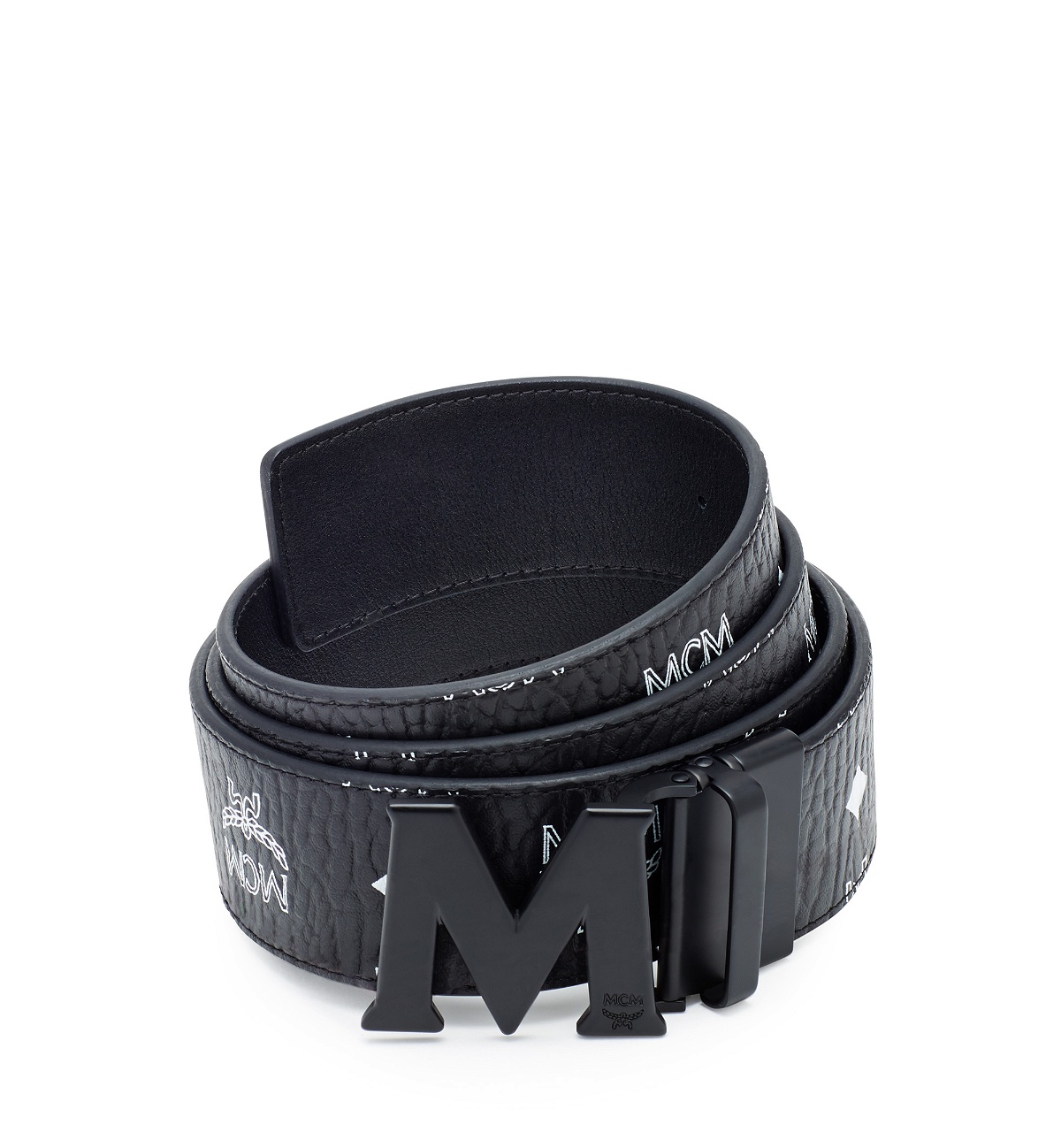 Shop MCM Claus Reversible Logo Engraved Belt