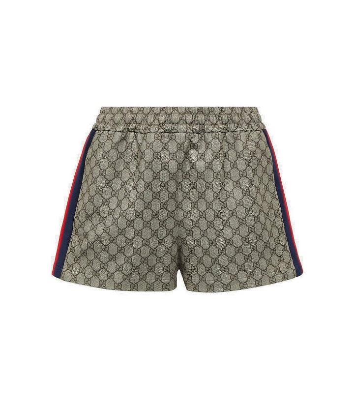 Photo: Gucci Web Stripe GG jersey shorts
