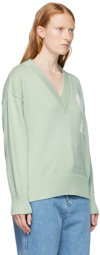 AMI Paris Green Ami De Cœur Sweater