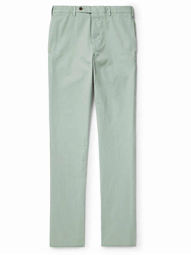 Photo: Sid Mashburn - Slim-Fit Straight-Leg Garment-Dyed Cotton-Twill Trousers - Green