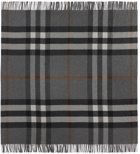 Burberry Gray Exaggerated Check Blanket