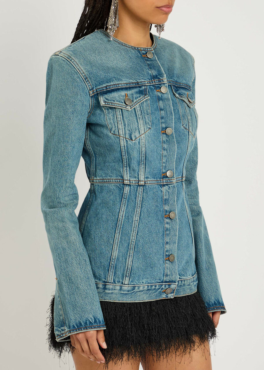 Haikure Temple Lagoon Wash Denim Jacket Blue