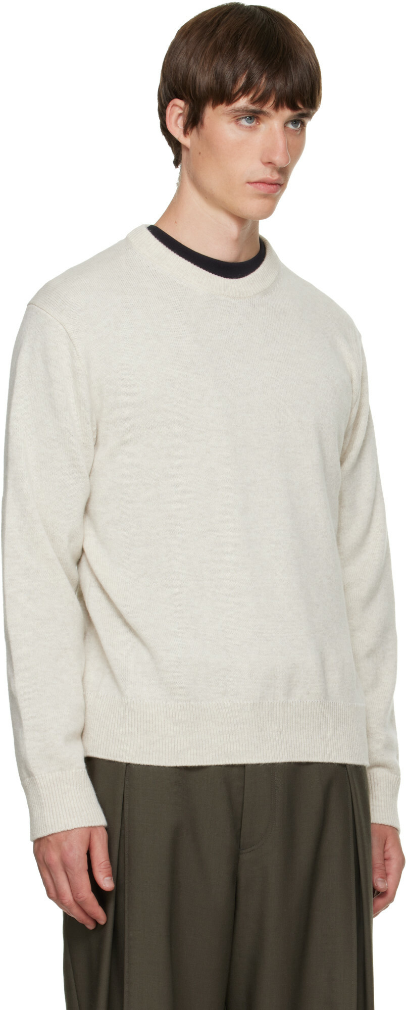 Solid Homme Gray Wool & Cashmere Sweater