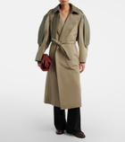 Bottega Veneta Intrecciato leather-trimmed trench coat
