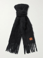 LOEWE - Logo-Appliquéd Fringed Mohair and Wool-Blend Scarf