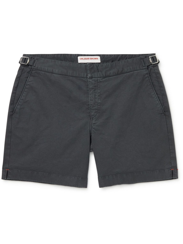 Photo: Orlebar Brown - Bulldog II Mid-Length Cotton-Blend Twill Swim Shorts - Gray