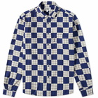 YMC Men's Curtis Check Shirt in Navy