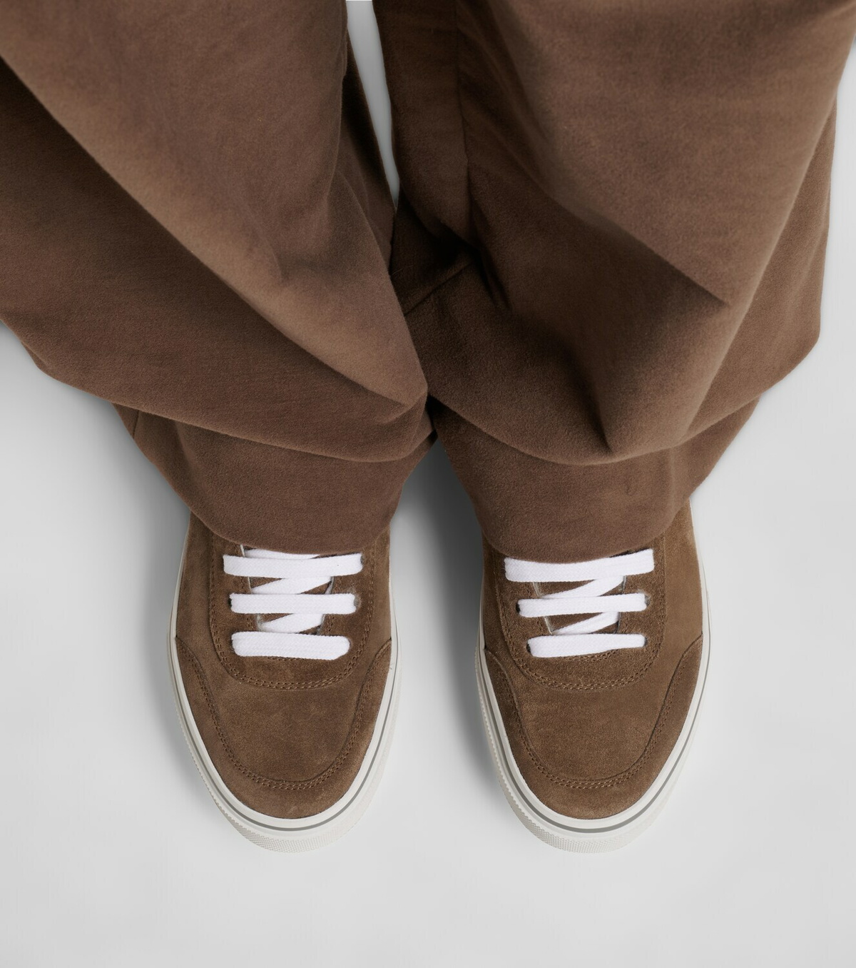 Brunello Cucinelli Monili shearling-trimmed suede sneakers