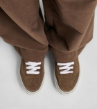 Brunello Cucinelli Monili shearling-trimmed suede sneakers